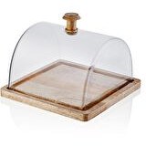 Resim Madera Dikdörtgen Kek Saklama Fanusu 18x24x24 Cm The Mia