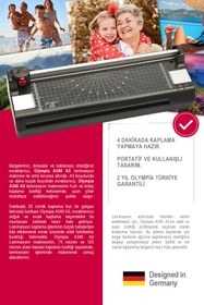 Resim Olympia A340 A3 Kağıt Kesme Giyotin Makinesi ve Pvc Laminasyon Makinesi + 15 Pvc Filmi 