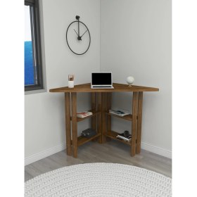 Resim Wood Face Woodface Best Doğal Ahşap Köşe Çalışma Masası 110x80 cm 