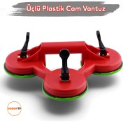 Resim Üçlü Plastik Vantus Cam Vantuzu Vakumlu Fayans Ahşap Tutucu Taşıma Araba Kaporta Göcük Çektirme 3'lü 