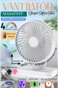 Resim nextbuy Mini Soğutucu Vantilatör Type-C Şarjlı Masa Üstü Fan Taşınabilir 4 Mod Hız Ayarlı Pervane 