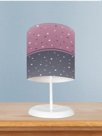 Resim Mekta Home Bebek Ve Çocuk Odası Büyük Pembe Yıldız Desenli Abajur 
