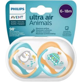 Resim Philips Avent Ultra Air Animals 6-18 ay Erkek 2'li Emzik 