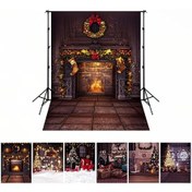 Resim Hombey Noel Temalı Fotoğraf Arka Planı 150x200cm - Poliester Elastik - Çocuk/fotoğraf/parti Dekorasyonu - 6 Desen Seçeneği Çok Renkli 