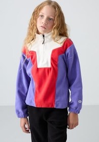 Resim TOMMY LIFE TOMMYLIFE Koyu Bej Kalın Yumuşak Dokulu Oversize Nakışlı Polar Kız Çocuk Sweatshirt, T16KG-75153 