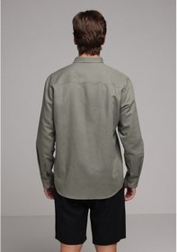 Resim Colin's Colins Regular Fit Shirt Neck Düz Erkek Yeşil Uzun Kol Gömlek Cl1080088 Q1.v2 Kha Haki 