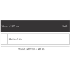 Resim 50 mm x 2800 mm Siyah Sibu Aynalı Pleksi Şerit Mobilya Süsü 