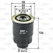 Resim VALEO 587707 Yakit Filtresi (Mazot) ( Mitsubishi : L 200 2.5 D ) MB220900 (WC489819) 