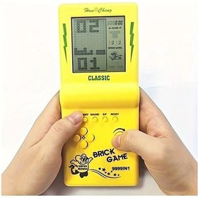 Resim Techbloom "nostalgik Oyun Konsolu Retro El Oyun Konsolu Genis Ekran Sarı Renk Pil Ile Calisan Bulmaca Ve Egitim Modlari Saglam Plastik Tasarim" 