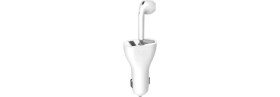 Resim MF Product Jettpower 0180 Araç Şarjı & Mono Bluetooth Kulaklık Beyaz 
