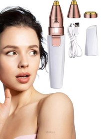 Resim İBOVİA 2 Başlıklı Epilasyon Yüz Çene Işıklı Kıl Tüy Alma Mini Cep Epilasyon Kadın Mini Traş Makinesi Şarjlı 