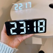 Resim 1 adet LED Dijital Alarm Saati Sıcaklık Göstergesi ile, Ayarlanabilir Parlaklık, 12/24 Saat, Saat Göstergesi, Yatak Odası Dekorasyonu için İdeal - Pil ile Çalışır (AAA), Sevimli Saatler 