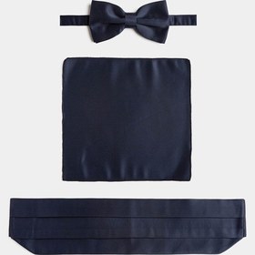 Resim Bisse Saten Lacivert Erkek Smokin Kuşak Seti Kusak24y24001 D39 Lacivert 