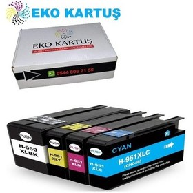 Resim Eko Kartuş Hp A7F64A Yazıcı Kodu, 4 Renk (950XL-951XL) Uyumlu Kar 