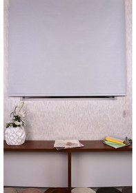 Resim Cappuccino Simli Düz Etek Dilimsiz İp Sr Cappuccino Zebra Stor Güneşlik Perde 