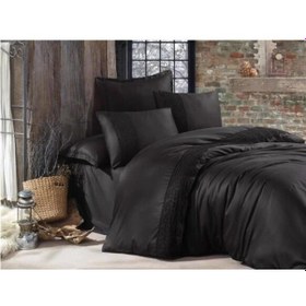 Resim Clasy Saten Butik Dantelli Nevresim Takımı Çift Kişilik Giza V2 Siyah Diğer 