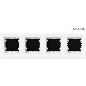 Resim Nilson Beyaz Dörtlü Priz Çerçevesi 