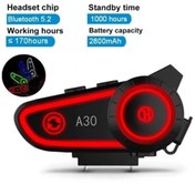 Resim TÜRKMOPET BLB-35 Motosiklet Kask Kulaklık Intercom Işıklı Su Geçirmez 