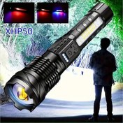 Resim 1 Çok Fonksiyonlu Outdoor El Feneri, Ultra Parlak Teleskopik Zoom Şarj Edilebilir Kamp Lambası, Seyahat, Kampçılık, Doğa Yürüyüşü ve Acil Durumlar İçin Uygun 