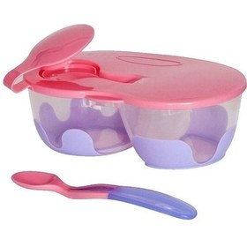 Resim Bebedor 2 Bölmeli Tabak Ve Kaşık - Pembe 