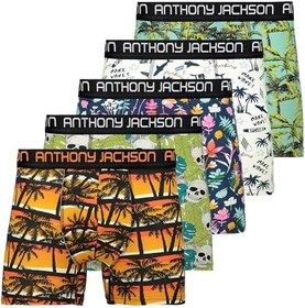 Resim Anthony Jackson Likralı 5'li-3'lü Kutu Desenli Premium Erkek Boxer Palm Horizon 