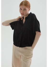 Resim Fashion Friends Bayan Gömlek 25y0515k1 Siyah Siyah 