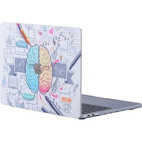 Resim Apple Uyumlu MacBook Air Kılıf 13 İnç Beyin Desenli Brain Eski Usb'li Model 2010-2017 A1369 A1466 İle Beyaz 
