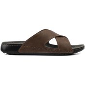 Resim Khayt Grande Anatomik Ortopedik Çapraz Günlük Erkek Terlik Kahve Kahverengi 