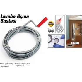 Resim Pro İthalat Lavabo ve Gider Boruları Açacağı - Lavabo Açma Sustası - 8metre 