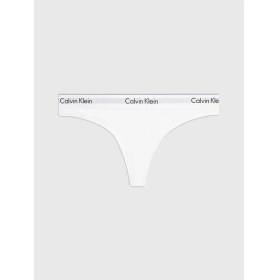 Resim Calvin Klein Kadın Tanga Külot Pamuklu Rahat Tasarım Beyaz Renk XL Boy 