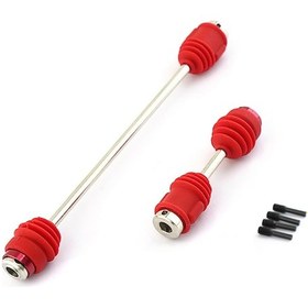 Resim Teltree Traxxas E-maxx 1/10 Rc Araçlar İçin 2'li Çelik Şaft Seti - Kırmızı 