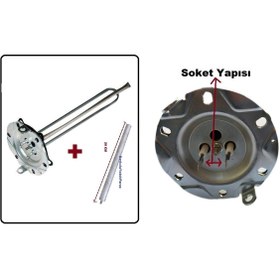 Resim FullYedek Arçelik T 7365 ST Termosifon Rezistansı ve Anot Çubuk 2000 Watt Titanium Rezistans 