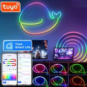 Resim TUYA Akıllı LED Şerit Işıkları - Renk Değiştirme, Adreslenebilir Bölümlü Kontrol, Wi-Fi & Alexa Uyumlu, USB Güçlü, Uzaktan Kumanda için Yatak Odası, Parti, Festival Dekoru, Parti Aydınlatması | Modern LED Şerit | Kablosuz Bağlantı, LED Aydınlatma 