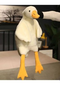 Resim Uyku Arkadaşım Kaz Peluş Beyaz 