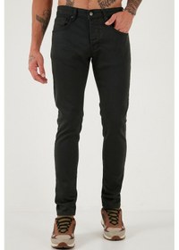 Resim Buratti Streç Pamuklu Slim Fit Normal Bel Dar Paça Jeans Erkek Kot Pantolon 1115C24Napoli Nefti 