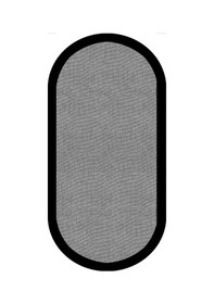 Resim Decomia Home DC-5034 Dijital Kaymaz Gri Jüt Görünümlü Oval Siyah Çerçeveli Mutfak Salon Halısı Yolluk 