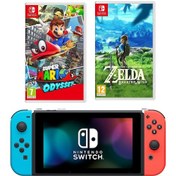 Resim Nintendo Switch Oyun Konsolu + Super Mario Odyssey + Zelda Breath Of The Wild (İthalatçı Garantili) 