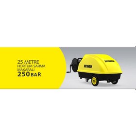 Resim Rotowash HK 2500 10 hp 250 Bar Tetikli Makaralı Yıkama Makinesi 10 Hp 250 Bar 25 METRE HORTUMLU 