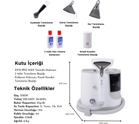 Resim Yui XV12 Pro Max Buharlı Koltuk ve Halı Yıkama Makinesi -Buharlı Temizlik Makinesi 