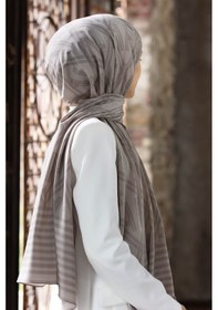 Resim Lüks Medine İpeği Şal Taş Rengi 