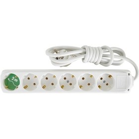 Resim Almera 6'lı Topraklı Grup Priz 2 Metre Beyaz 