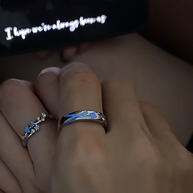 Resim 2 Adet Çift Yüzük, Yıldızlı Gece Işıltılı Çift Yüzük, Benzersiz Tasarım Premium Tarz Çok Yönlü Zarif Şık Minimalist Parlak Nişan Yüzüğü 