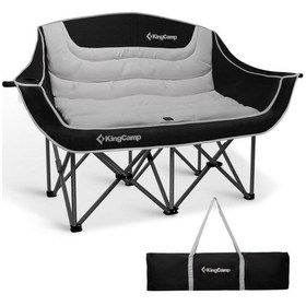 Resim Kingcamp Loveseat Plus Xxl Çift Kişilik Katlanır Kamp Sandalyesi B.grey Siyah - Gri 