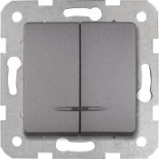 Resim Storemax Linnera Life Granit Grisi Işıklı Komütatör Çabuk Bağlantı Mekanizma ve Düğme 