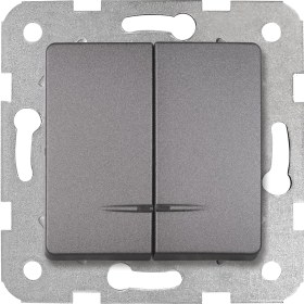 Resim Storemax Linnera Life Granit Grisi Işıklı Komütatör Çabuk Bağlantı Mekanizma ve Düğme 