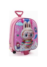 Resim Bulut Labubu Çekçekli Anaokulu Çantası - Çocuk Çanta - Kreş Çantası - Labubu Çanta Pembe 