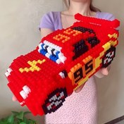 Resim 1900 parça Disney Cars Lightning McQueen Araba Montajlı Yapı Blokları Parti Oyunu Dekorasyonu DIY El Yapımı Karikatür Yaratıcı Oyuncak Evrensel Yetişkinler için Cadılar Bayramı Noel Doğum Günü Hediyesi 