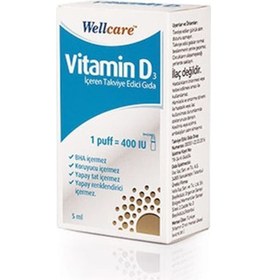 Resim Wellcare Vitamin D3 400 Iu 5 Ml Sprey 