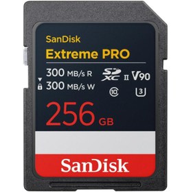 Resim Sandisk Extreme Pro 256gb 300mb/s V90 UHS-II SDXC Hafıza Kartı 