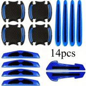 Resim Dashanshop 14 Parça Karbon Fiber Çizik Koruma Seti: Sarı Kapaklı Kenar Ve Ayna Koruyucu 